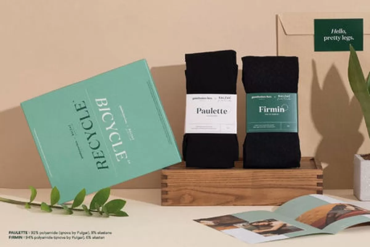 GAMBETTES BOX PRESENTS TWO SETS OF TIGHTS MADE USING RECYCLED Q-NOVA® YARN BY FULGAR